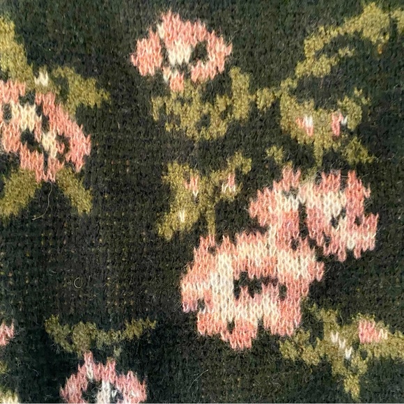 Anthropologie Square Neck Sweater in Black Floral NWT S - Picture 7 of 8